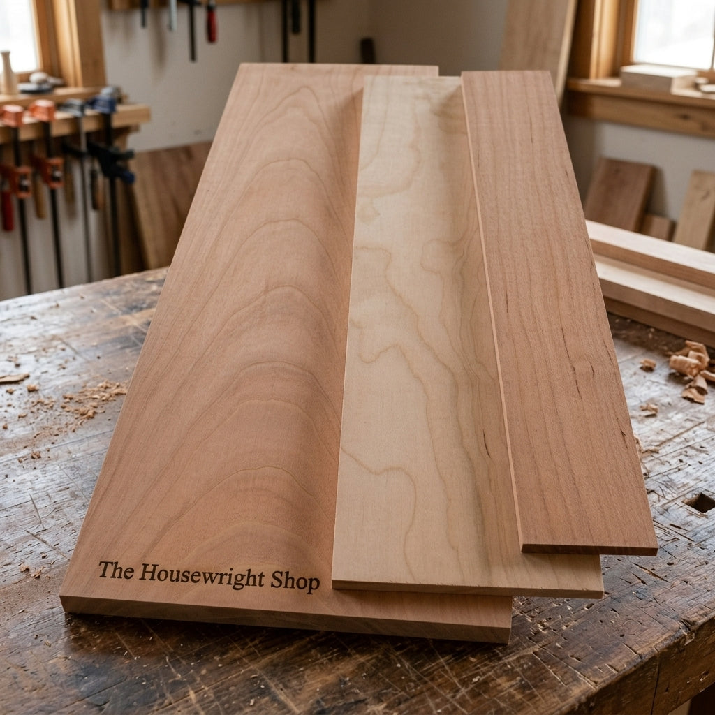 Black Cherry Hardwood Board â€“ 1/4" Thin Stock, S4S